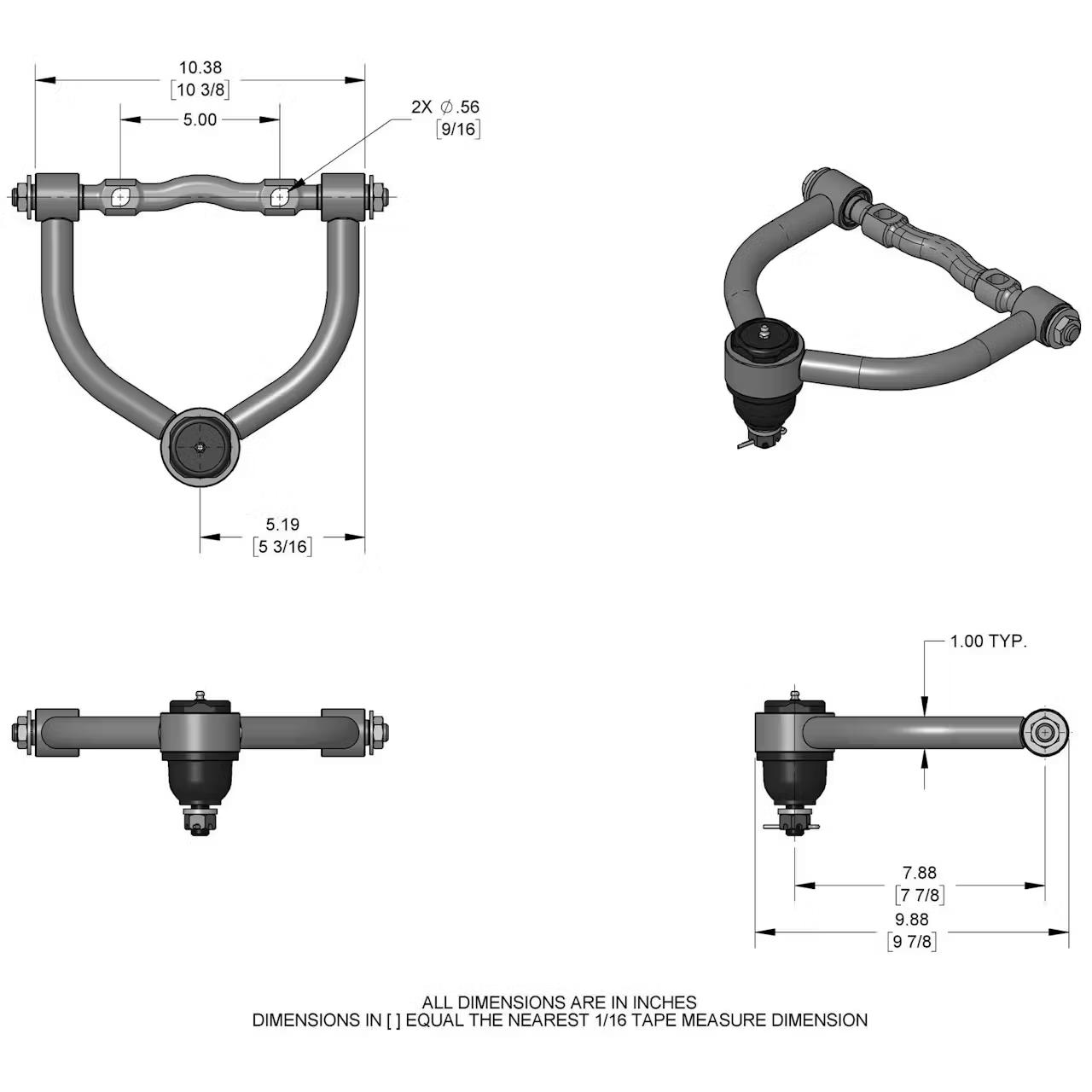 Mustang II IFS, Tube Arms, 500 Rated Coilovers, Manual Rack,4-1/2 - Image 12