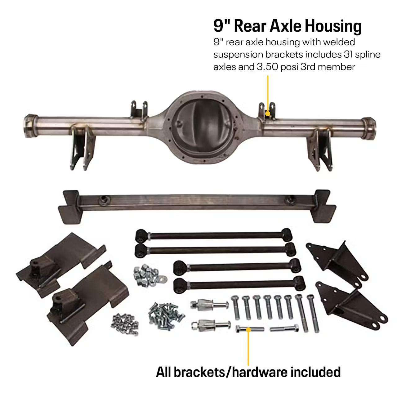 1947-54 Chevy Pickup Rear Suspension/Axle Kit, Ford 9 Inch Posi - Image 3