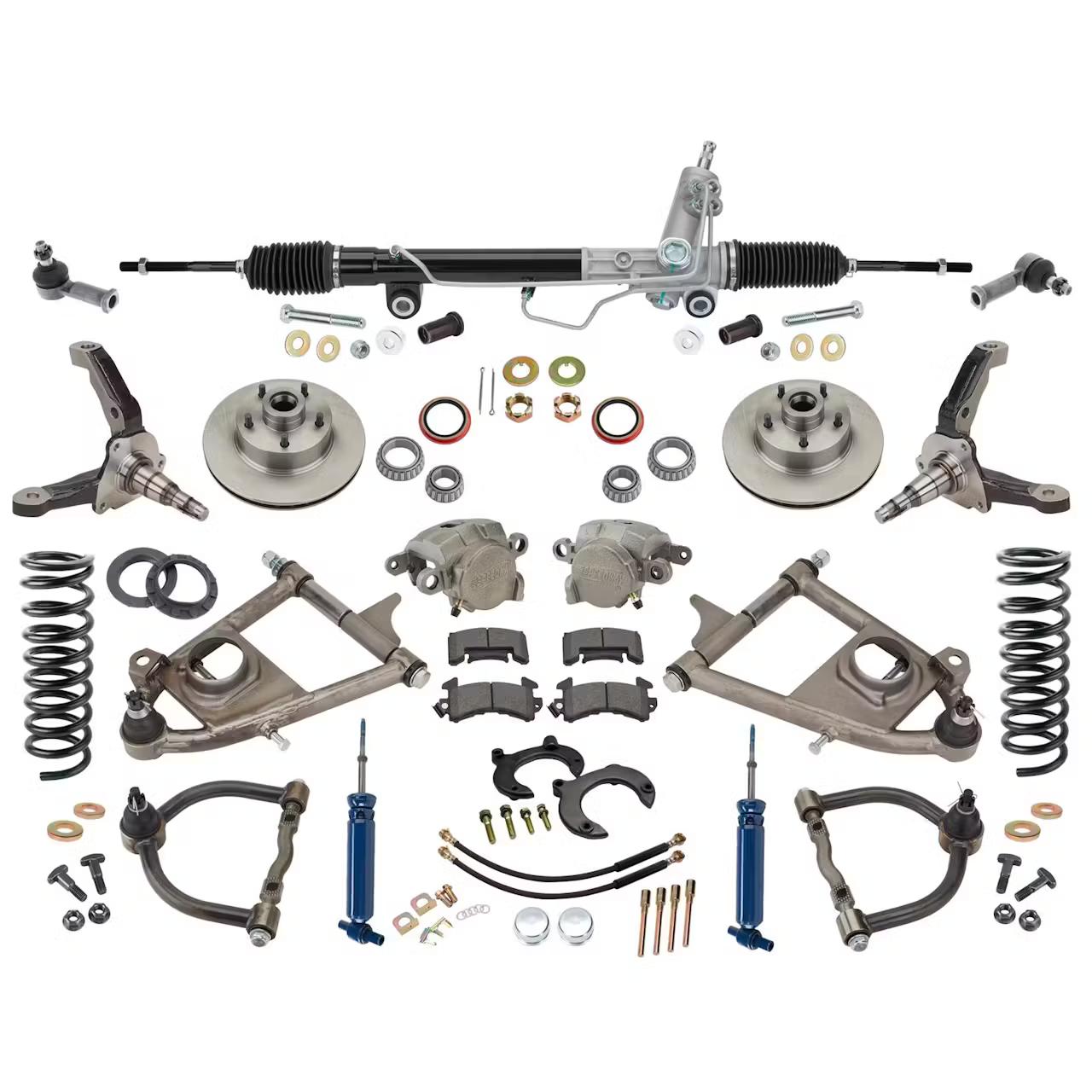 Mustang II IFS, Tube Arms, 500 Rated Coilovers, Manual Rack,4-1/2