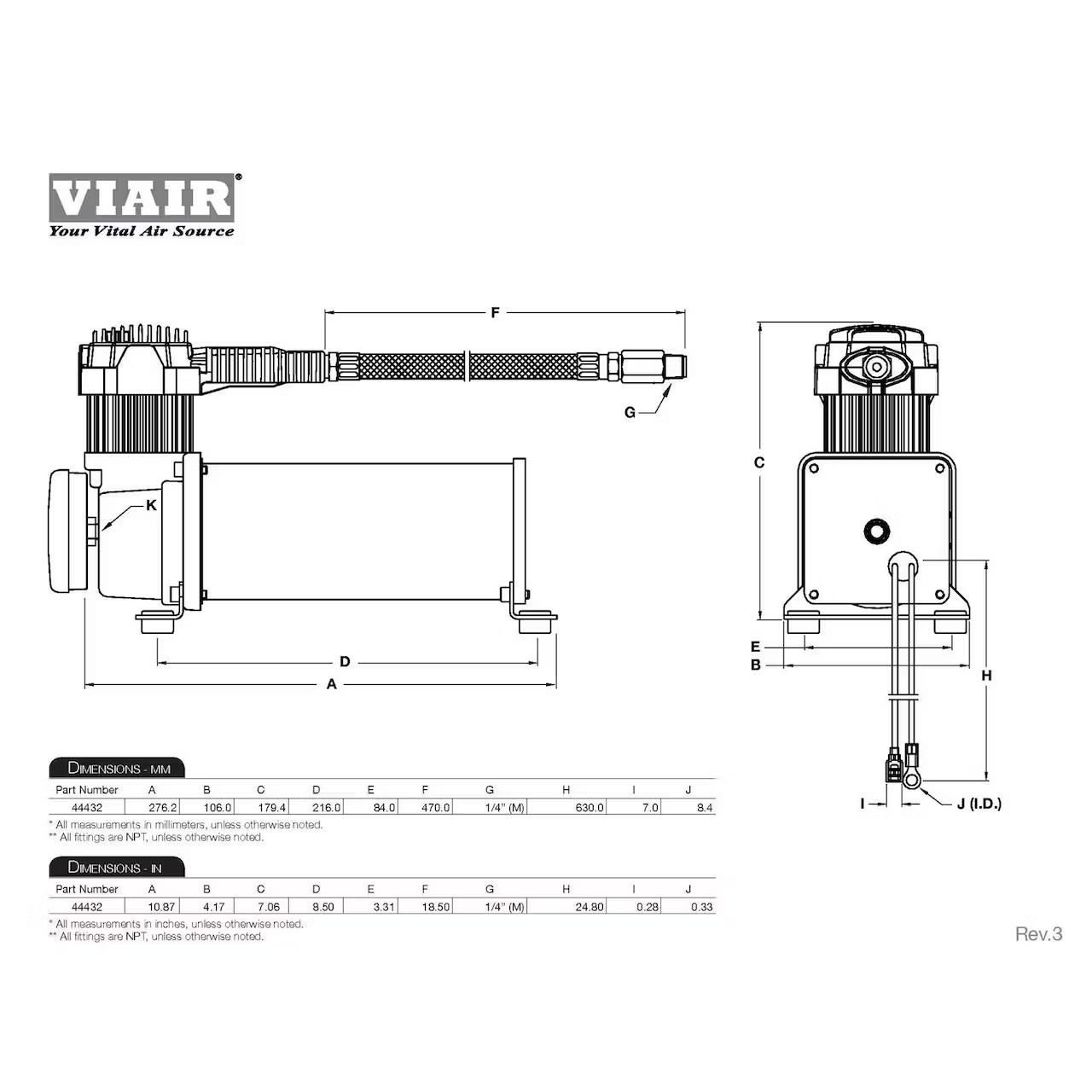 Viair 44432 Dual Air Suspension Compressor Kit, 444C, Chrome - Image 3