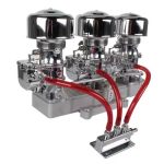 Three Chrome 9 Super 7 Carbs to 4-Bbl Intake Manifold Adapter Kit